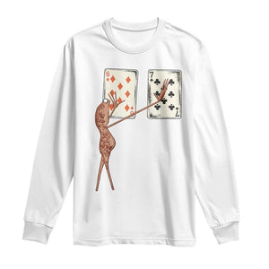 67 Marcus The Worm Poker Game Long Sleeve Shirt Funny Six Seven Meme Playing Cards TS14 White Print Your Wear