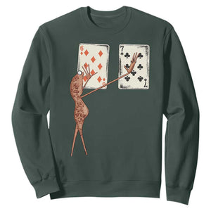67 Marcus The Worm Poker Game Sweatshirt Funny Six Seven Meme Playing Cards TS14 Dark Forest Green Print Your Wear