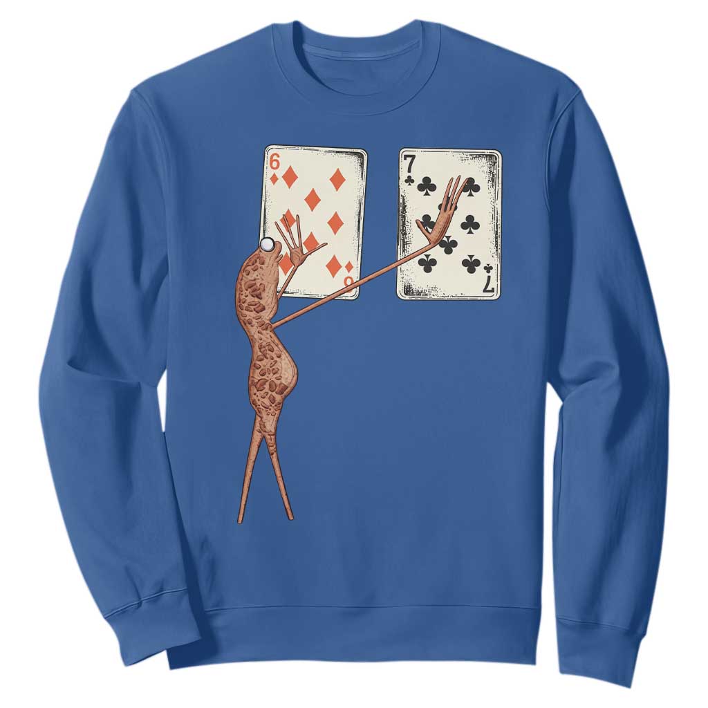 67 Marcus The Worm Poker Game Sweatshirt Funny Six Seven Meme Playing Cards TS14 Royal Blue Print Your Wear