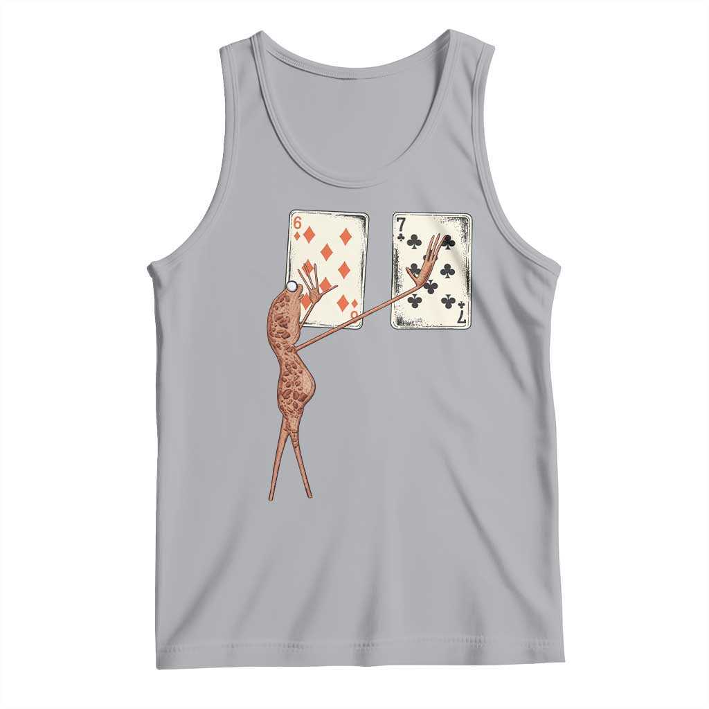 67 Marcus The Worm Poker Game Tank Top Funny Six Seven Meme Playing Cards TS14 Athletic Heather Print Your Wear