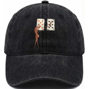 67 Marcus The Worm Poker Game Washed Cotton Baseball Cap Funny Six Seven Meme Playing Cards TS14 Washed Cap Universal Fit Black Print Your Wear