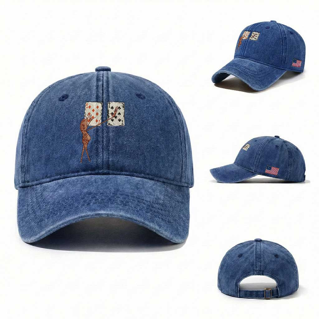 67 Marcus The Worm Poker Game Washed Cotton Baseball Cap Funny Six Seven Meme Playing Cards TS14 Washed Cap Universal Fit Royal Blue Print Your Wear