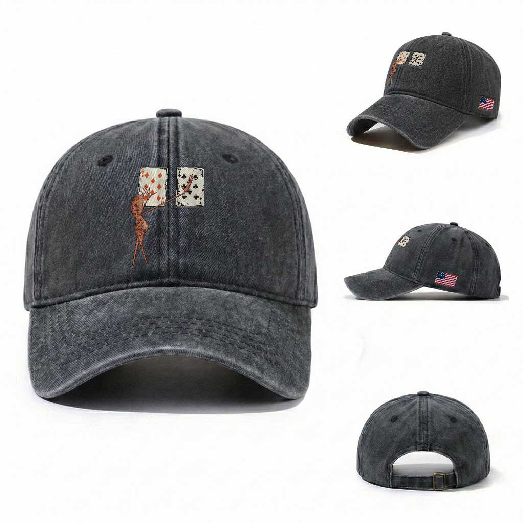 67 Marcus The Worm Poker Game Washed Cotton Baseball Cap Funny Six Seven Meme Playing Cards TS14 Washed Cap Universal Fit Dark Gray Print Your Wear