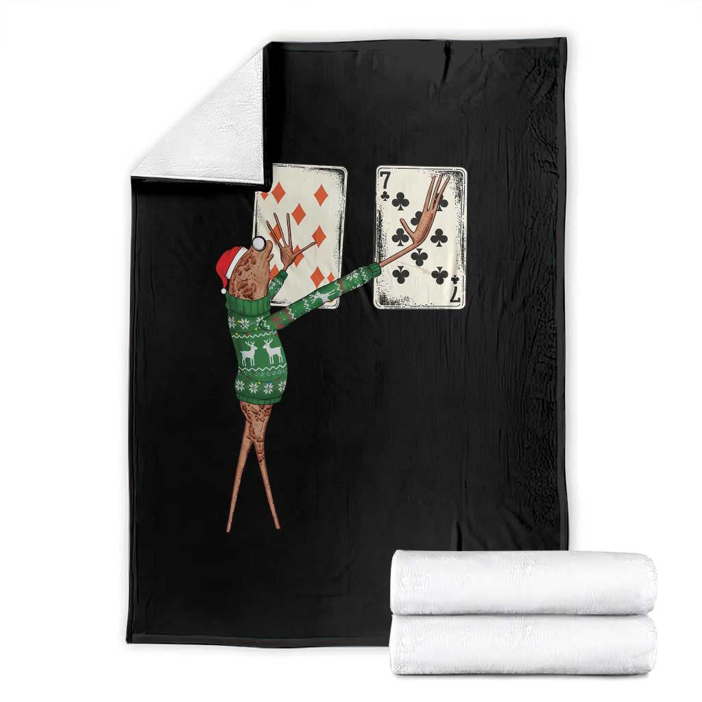 67 Marcus The Worm Poker Game Christmas Throw Blanket Funny Six Seven Meme Playing Cards Holiday Vibe TS14 Black Print Your Wear