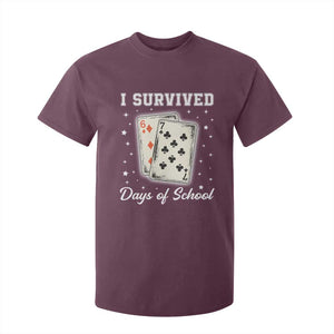 I Survived 67 Days Of School T Shirt For Kid Playing Cards Meme TS14 Maroon Print Your Wear