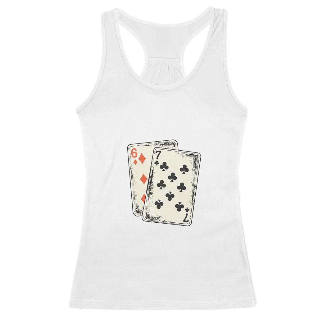 I Survived 67 Days Of School Racerback Tank Top Playing Cards Meme TS14 White Print Your Wear