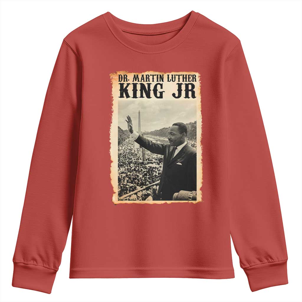 Martin Luther King Jr MLK Day Youth Sweatshirt TS14 Red Print Your Wear