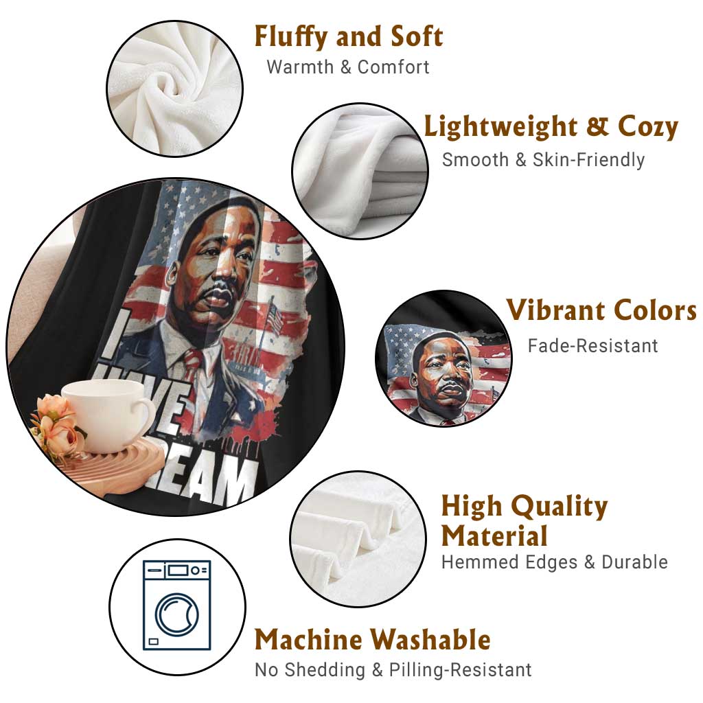 Martin Luther King Jr Throw Blanket I Have A Dream TS14 Print Your Wear