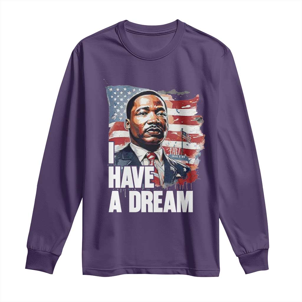 Martin Luther King Jr Long Sleeve Shirt I Have A Dream TS14 Purple Print Your Wear