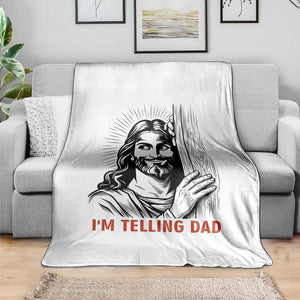 Funny Jesus Christian Meme Throw Blanket I Am Telling Dad TS14 Print Your Wear