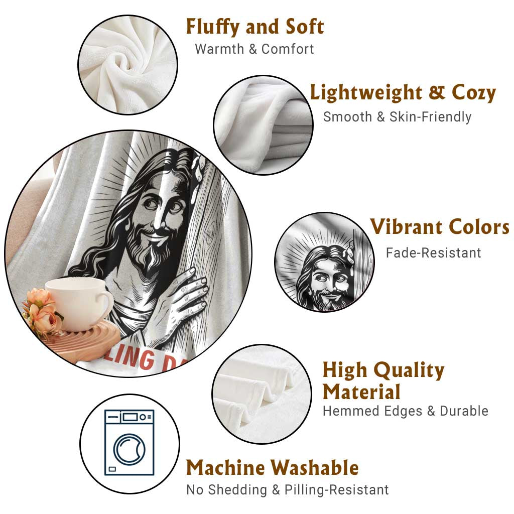 Funny Jesus Christian Meme Throw Blanket I Am Telling Dad TS14 Print Your Wear