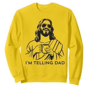 Funny Jesus Meme Sweatshirt I Am Telling Dad TS14 Daisy Print Your Wear