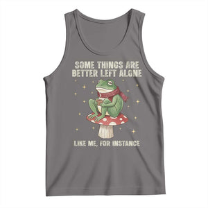 Funny Frog Sarcastic Tank Top Some Things Are Better Left Alone TS14 Deep Heather Print Your Wear