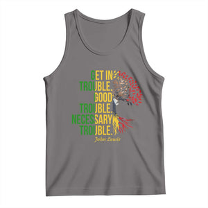 John Lewis Quote Civil Rights Tank Top Get in Good Necessary Trouble TS14 Deep Heather Print Your Wear