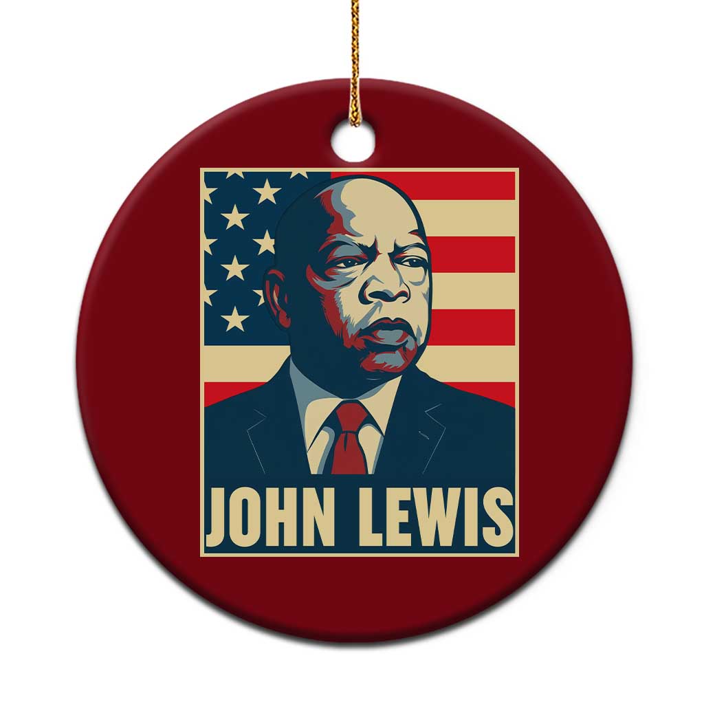 John Lewis Ceramic Ornament Black History Month TS14 1pc Red Print Your Wear