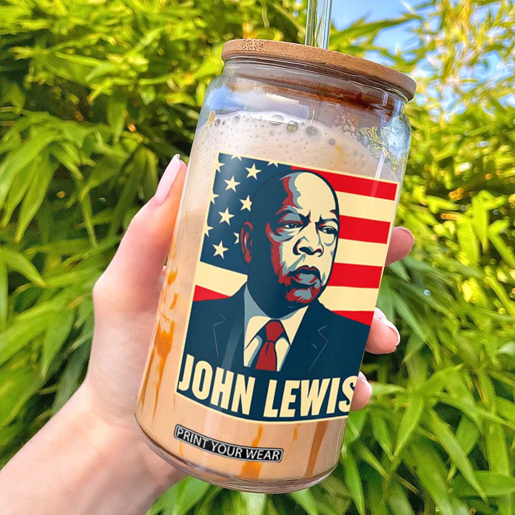 John Lewis Glass Can Black History Month TS14 Black Print Your Wear