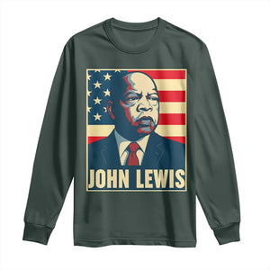 John Lewis Long Sleeve Shirt Black History Month TS14 Dark Forest Green Print Your Wear