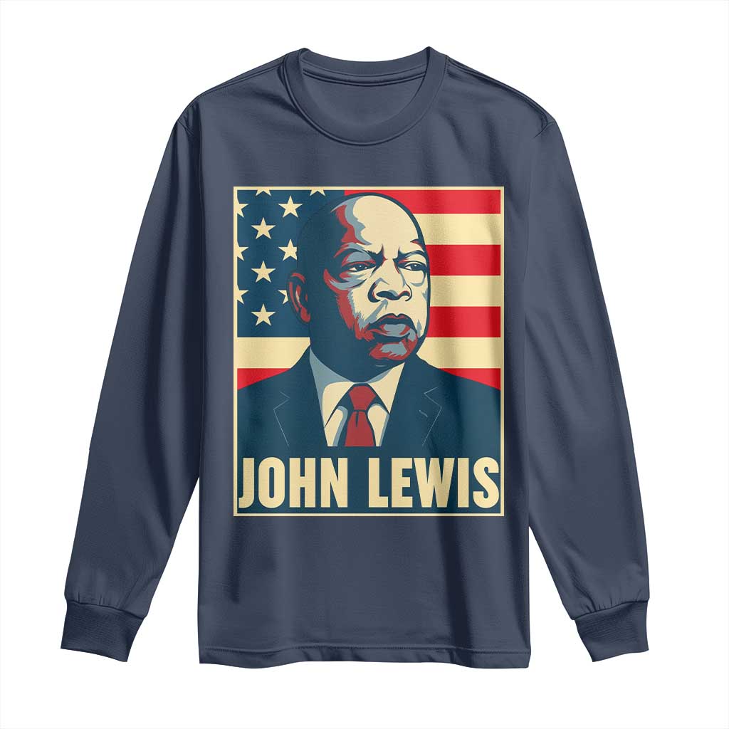 John Lewis Long Sleeve Shirt Black History Month TS14 Navy Print Your Wear