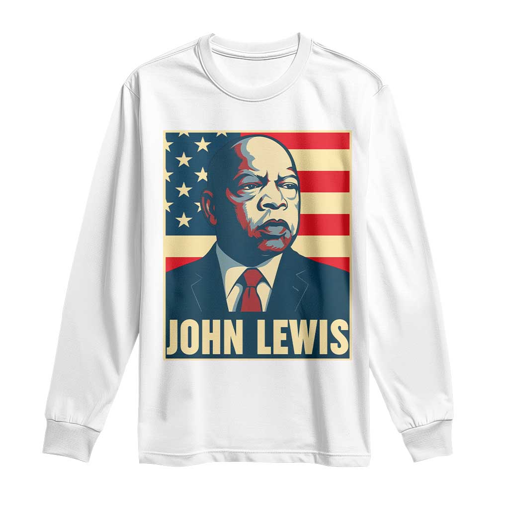 John Lewis Long Sleeve Shirt Black History Month TS14 White Print Your Wear