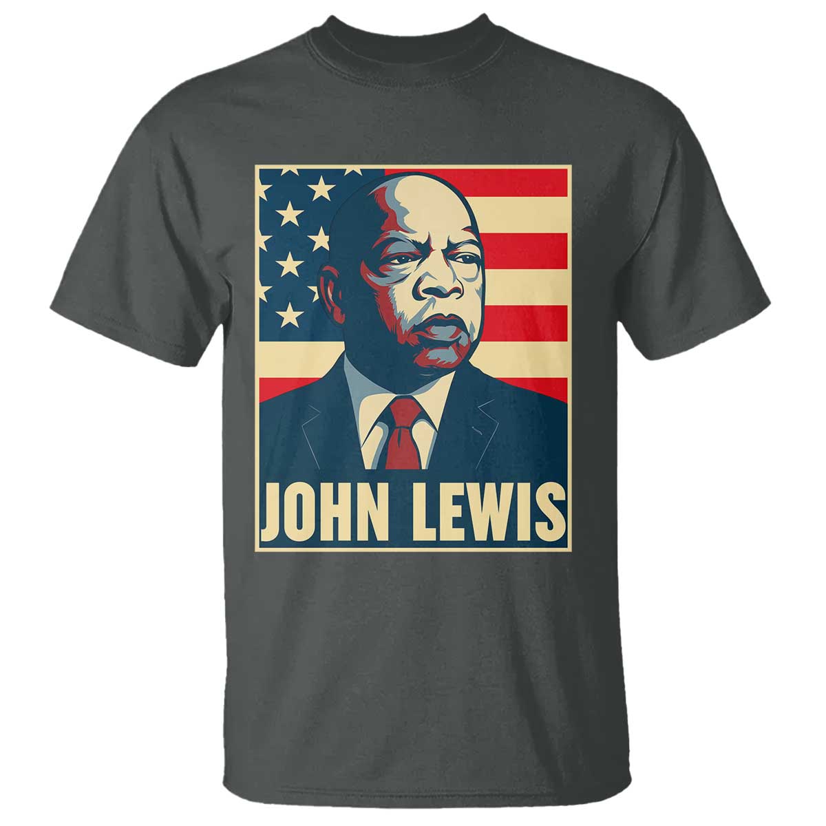 John Lewis T Shirt Black History Month TS14 Dark Heather Print Your Wear