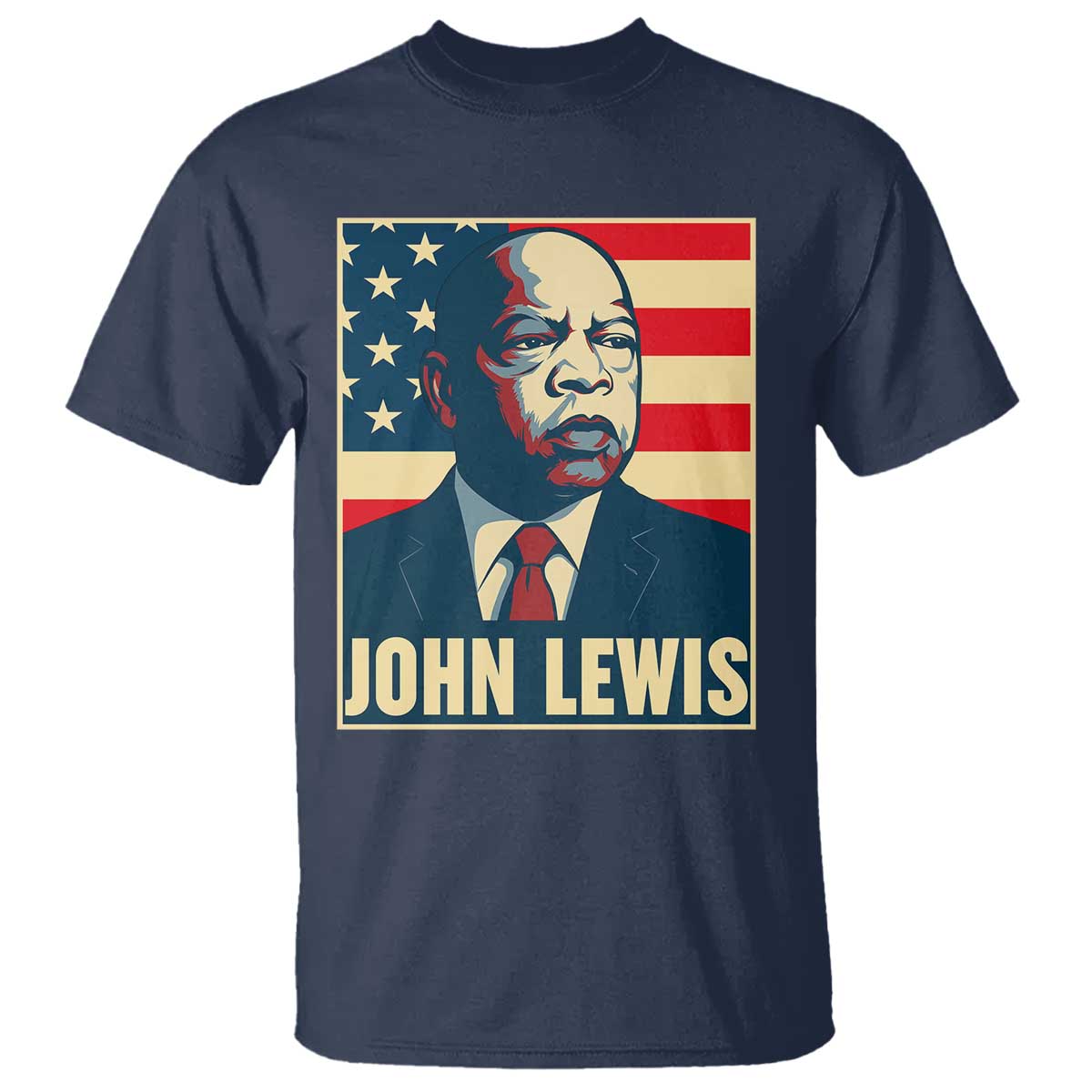 John Lewis T Shirt Black History Month TS14 Navy Print Your Wear