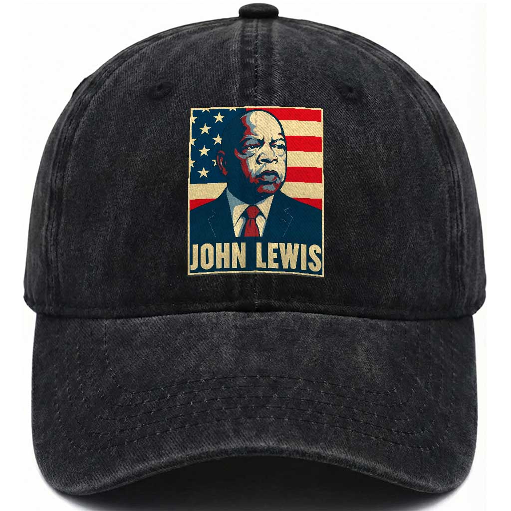 John Lewis Washed Cotton Baseball Cap Black History Month TS14 Washed Cap Universal Fit Black Print Your Wear