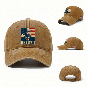 John Lewis Washed Cotton Baseball Cap Black History Month TS14 Washed Cap Universal Fit Yellow Ochre Print Your Wear