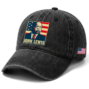 John Lewis Washed Cotton Baseball Cap Black History Month TS14 Print Your Wear
