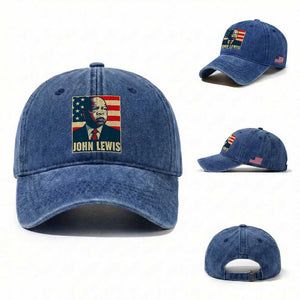 John Lewis Washed Cotton Baseball Cap Black History Month TS14 Washed Cap Universal Fit Royal Blue Print Your Wear