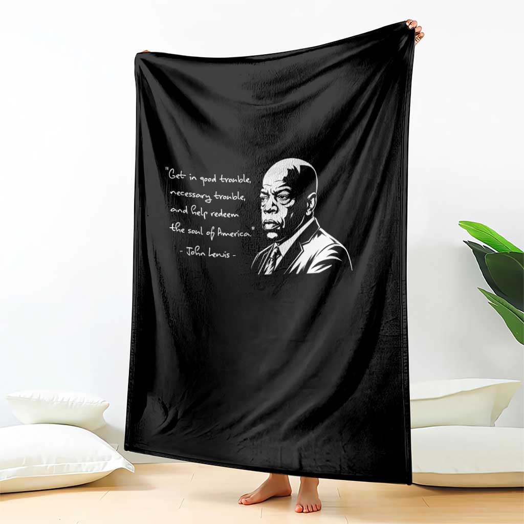 John Lewis Quote Throw Blanket Black History Good Trouble TS14 Print Your Wear
