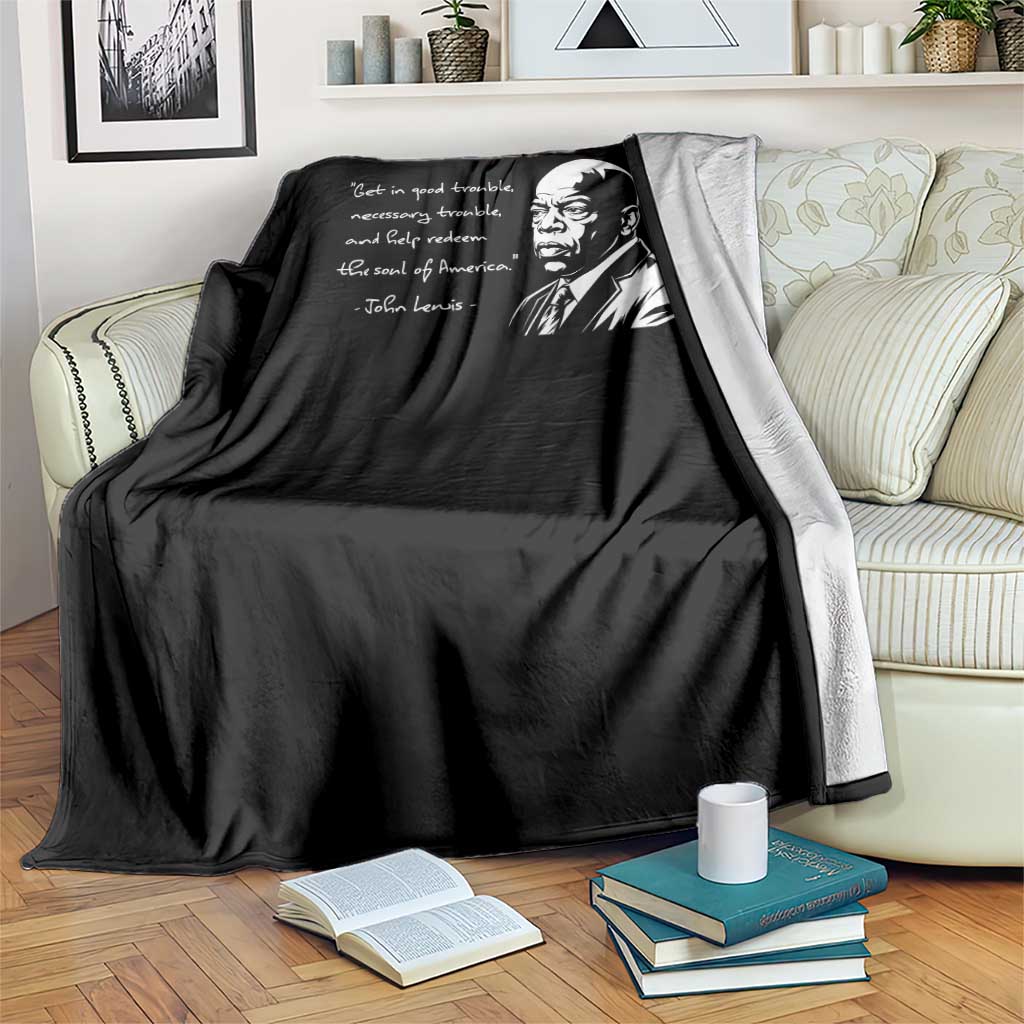 John Lewis Quote Throw Blanket Black History Good Trouble TS14 Print Your Wear