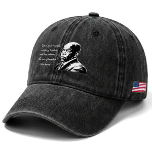 John Lewis Quote Washed Cotton Baseball Cap Black History Good Trouble TS14 Print Your Wear