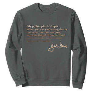 John Lewis Quote Sweatshirt Black History Month TS14 Dark Heather Print Your Wear