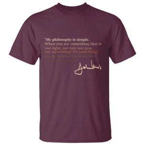 John Lewis Quote T Shirt Black History Month TS14 Maroon Print Your Wear