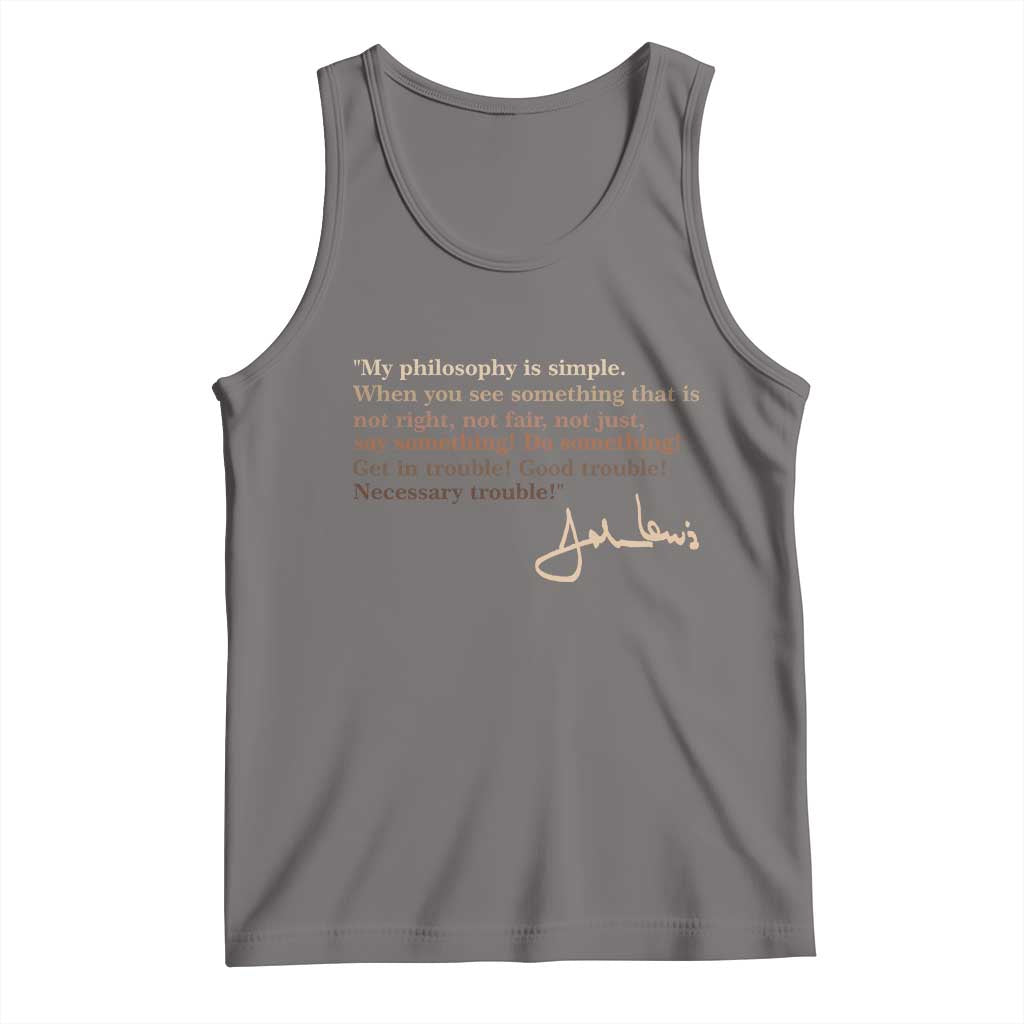 John Lewis Quote Tank Top Black History Month TS14 Deep Heather Print Your Wear