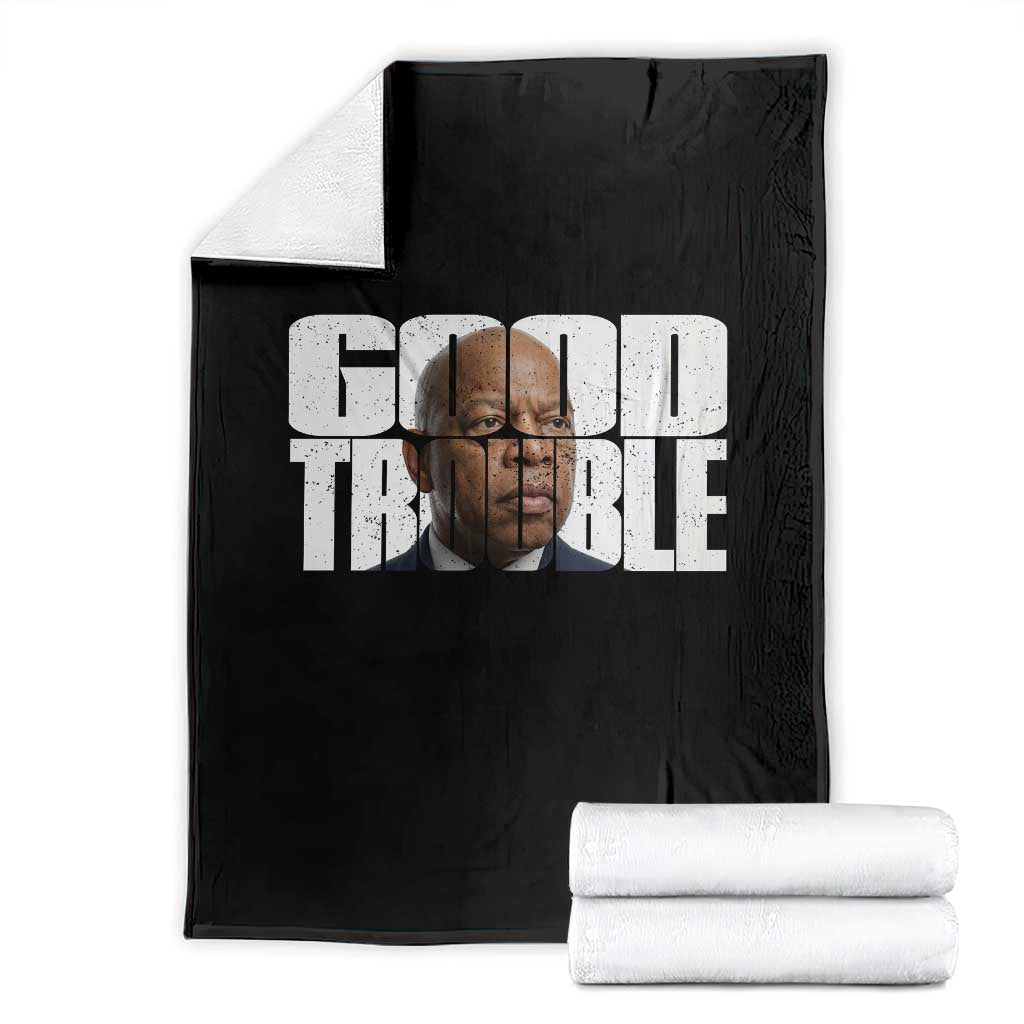 John Lewis Quote Affrican American Throw Blanket Black History Good Trouble TS14 Black Print Your Wear