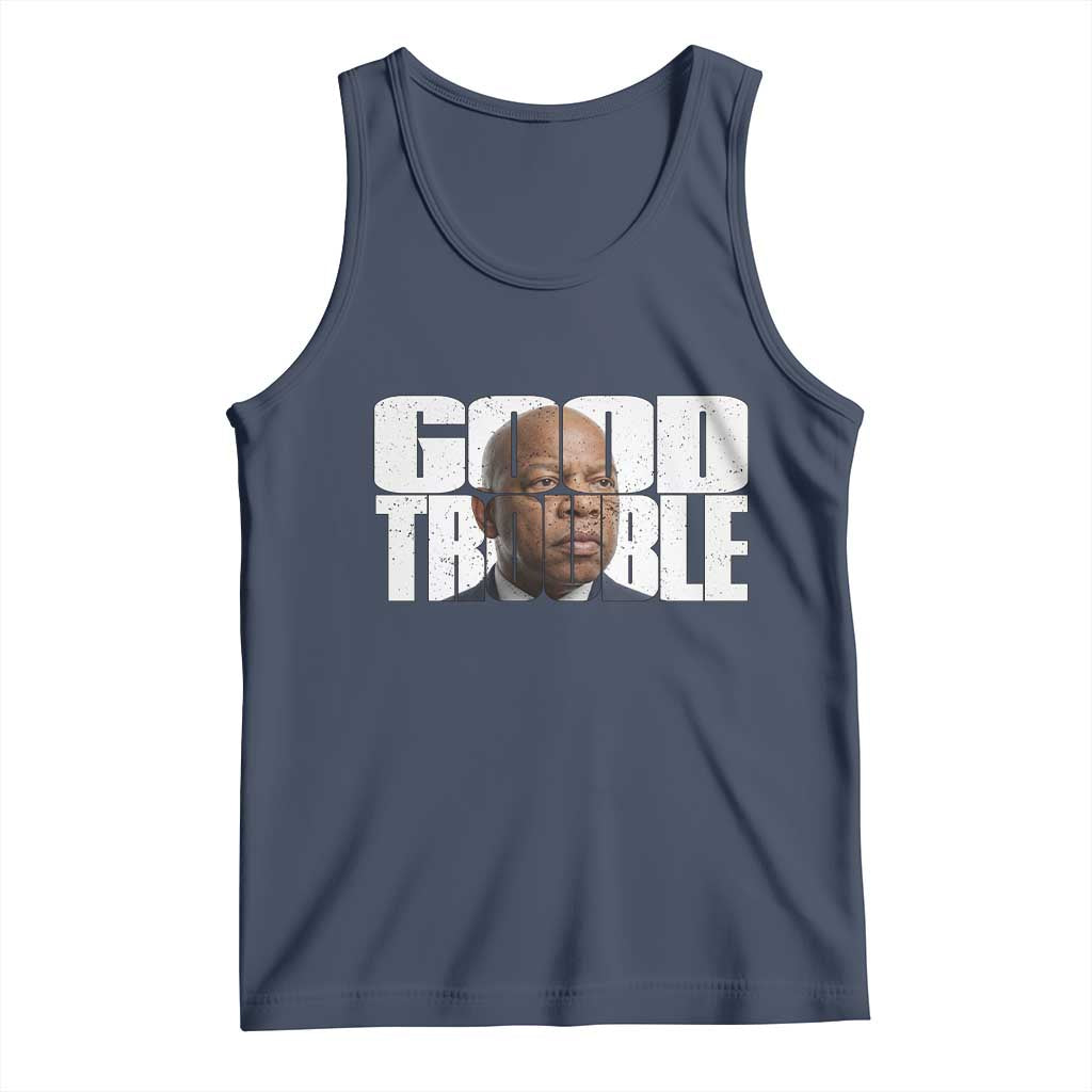 John Lewis Quote Affrican American Tank Top Black History Good Trouble TS14 Navy Print Your Wear