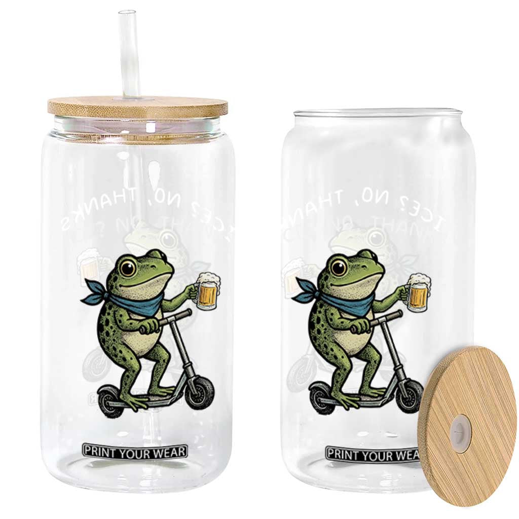 Funny Frog Anti ICE Political Protest Glass Can Ice? No Thanks TS14 Print Your Wear