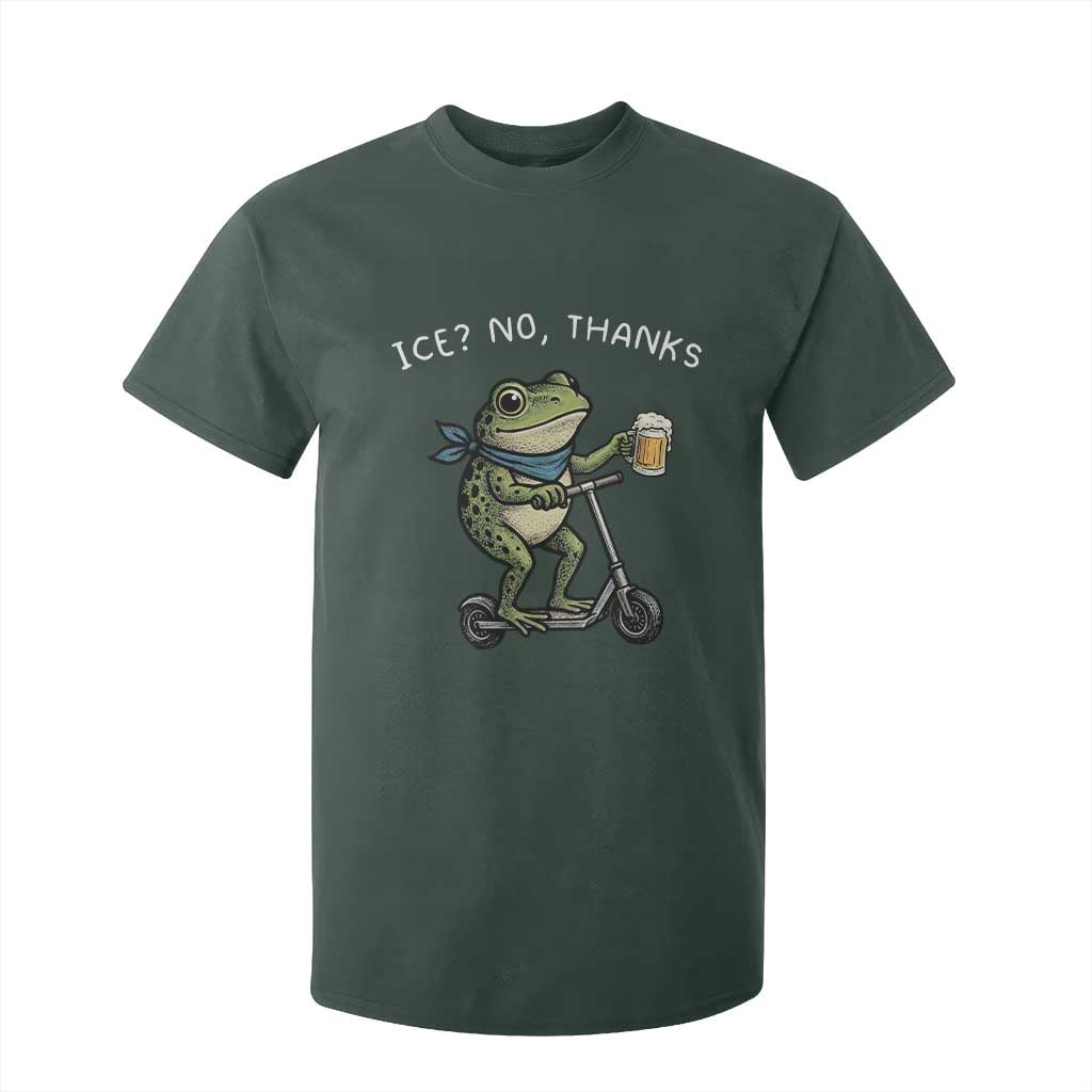 Funny Frog Anti ICE Political Protest T Shirt For Kid Ice? No Thanks TS14 Dark Forest Green Print Your Wear