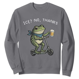 Funny Frog Anti ICE Political Protest Sweatshirt Ice? No Thanks TS14 Charcoal Print Your Wear