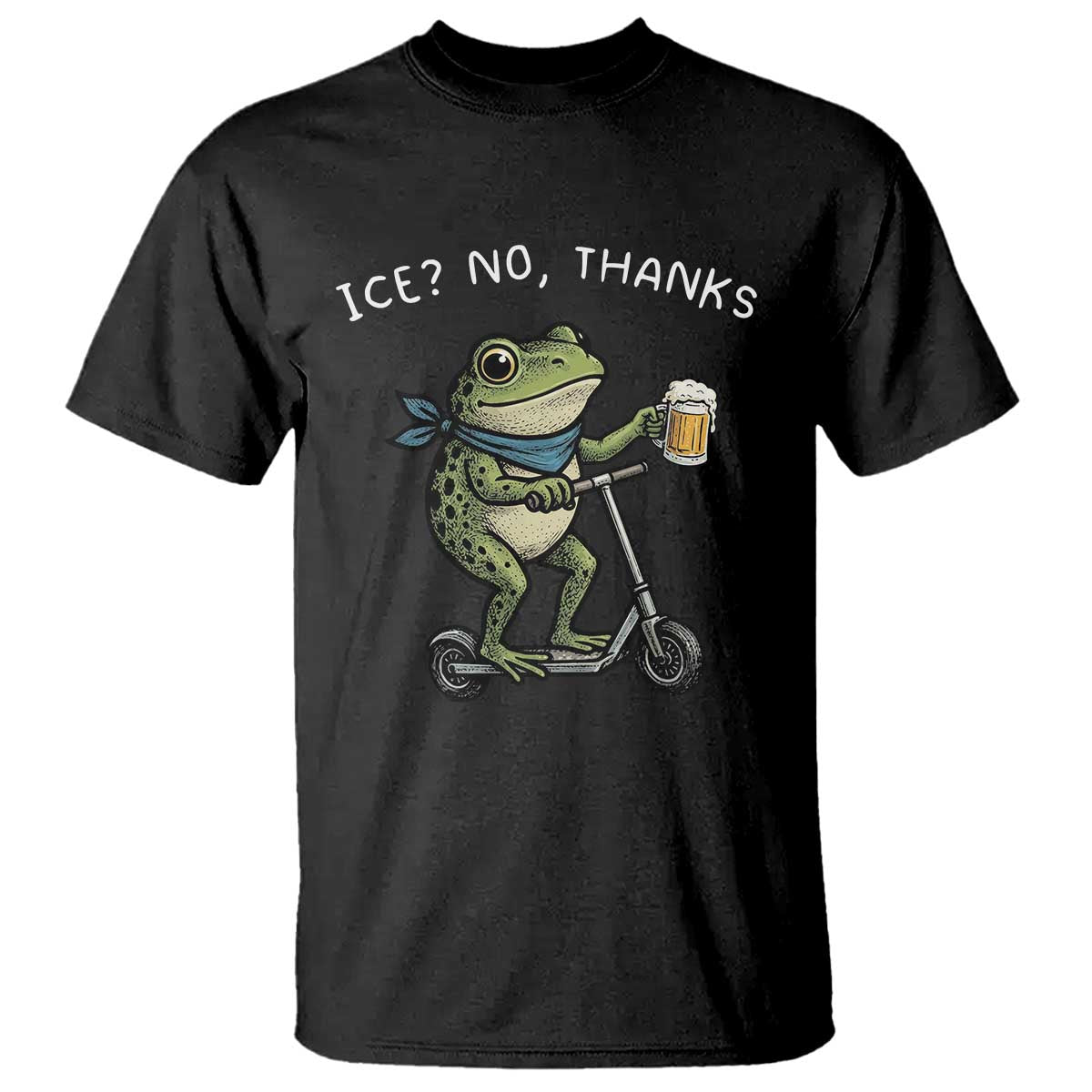 Funny Frog Anti ICE Political Protest T Shirt Ice? No Thanks TS14 Black Print Your Wear