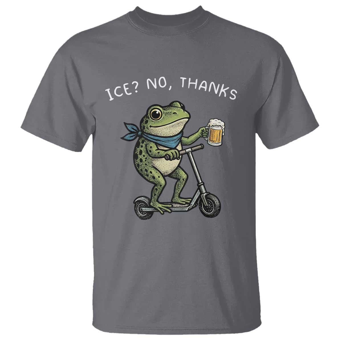 Funny Frog Anti ICE Political Protest T Shirt Ice? No Thanks TS14 Charcoal Print Your Wear