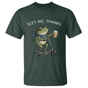 Funny Frog Anti ICE Political Protest T Shirt Ice? No Thanks TS14 Dark Forest Green Print Your Wear