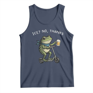 Funny Frog Anti ICE Political Protest Tank Top Ice? No Thanks TS14 Navy Print Your Wear