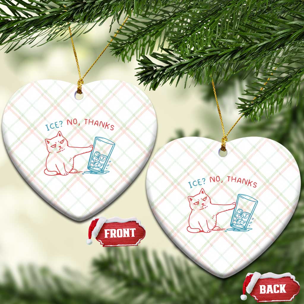Funny Cat Anti ICE Political Protest Ceramic Ornament Ice? No Thanks TS14 Print Your Wear