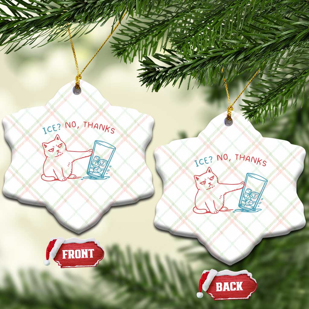 Funny Cat Anti ICE Political Protest Ceramic Ornament Ice? No Thanks TS14 Print Your Wear