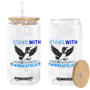 I Stand With Minneapolis Glass Can Loon Minnesota Resist Anti ICE Immigration Protest TS14 Print Your Wear