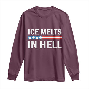 Ice Melts In Hell Long Sleeve Shirt Activist Statement Quote TS14 Maroon Print Your Wear