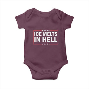 Ice Melts In Hell Baby Onesie Immigrant Rights Activist Statement Protest Quote TS14 Maroon Print Your Wear