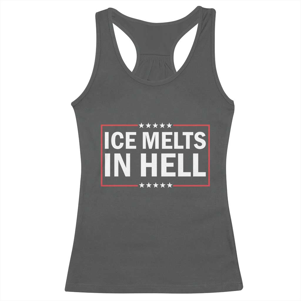 Ice Melts In Hell Racerback Tank Top Immigrant Rights Activist Statement Protest Quote TS14 Dark Heather Print Your Wear